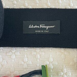 NWOT Salvatore Ferragamo Black Wool Tie Retail $220 Made in Italy! Brand New